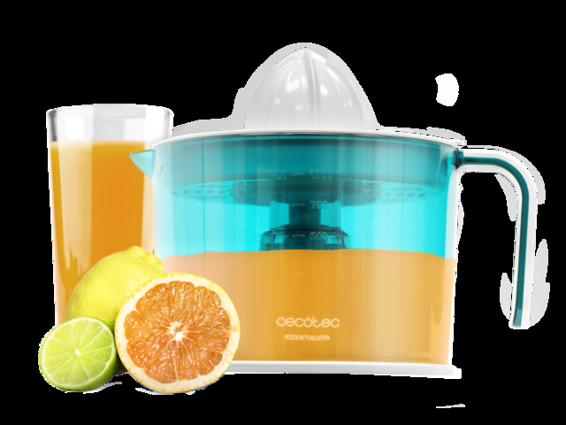 Cecotec EssentialVita Adjust White. Exprimidor eléctrico con Potencia 40W Filtro regulador de Pulpa Ajustable 2 Conos Desmontables Boquilla antigoteo Apto lavavajillas Exprimidor naranjas eléctrico  