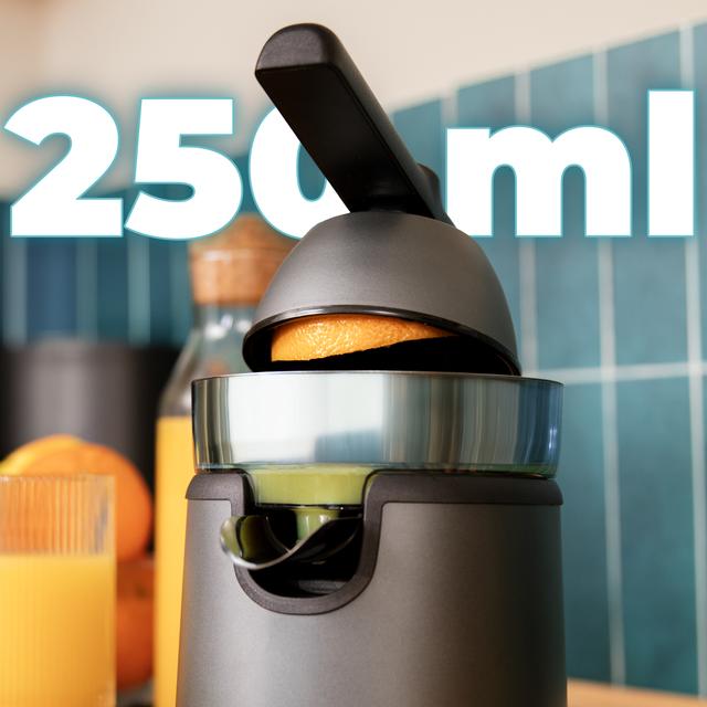 Cecotec EssentialVita Hyden 120 Hybrid Exprimidor Eléctrico De Brazo Para Naranjas Y Cítricos Con 120 W De Potencia Y Dos Conos Desmontables De Plástico De Diferente Tamaño. Mango Y Tapa De Plástico Con Una Capacidad De 250