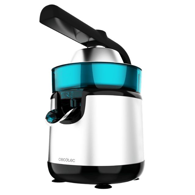 Cecotec EssentialVita Hyden 120 Steel Exprimidor Eléctrico De Brazo Para Naranjas Y Cítricos Con 120 W De Potencia Y Dos Conos Desmontables De Diferente Tamaño El Grande De Acero Inoxidable Y El Pequeño De Plástico. Mango Y