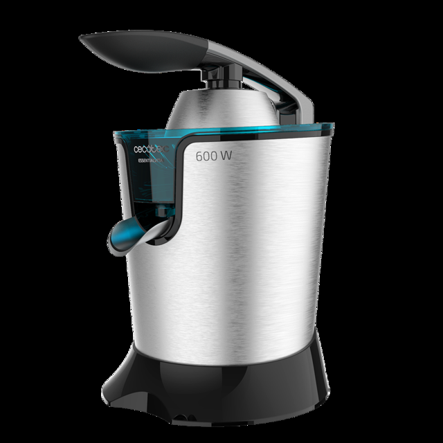 Cecotec EssentialVita PowerAdjust 600 Black. Exprimidor Eléctrico De Brazo De 600W Filtro Regulador De Pulpa Segundo Filtro De Acero Inoxidable Exprimidor De Naranjas Eléctrico