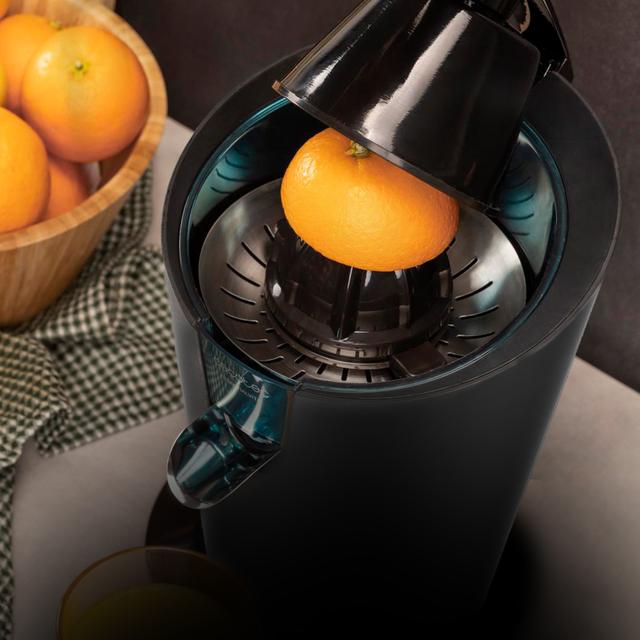 Cecotec EssentialVita PowerFresh 1000 Black Exprimidor Eléctrico De Brazo Con 1000 W Cuerpo Soft Tocuh Filtro De Acero Inoxidable Y Dos Conos Desmontables.  Exprimidor Eléctrico