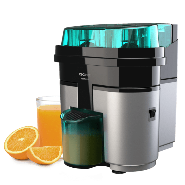 Cecotec EssentialVita Twice Black. Exprimidor Naranjas Eléctrico De 90 W Doble Cabezal Y Cortador Filtro Para Pulpa Vaso 500ml Piezas Aptas Para Lavavajillas Exprimidor De Naranjas Eléctrico
