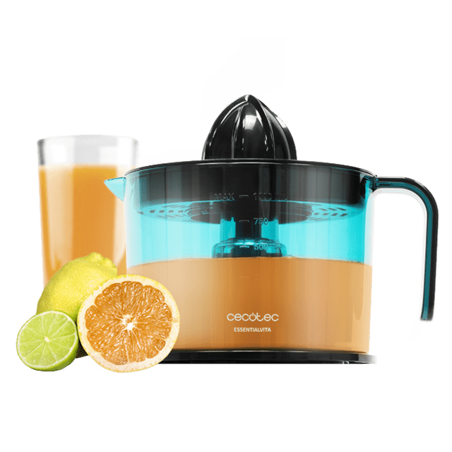 Cecotec Exprimidor eléctrico EssentialVita Adjust Black M. Potencia 40 W Filtro regulador de Pulpa 2 Conos Desmontables Boquilla antigoteo Apto lavavajillas Exprimidor naranjas eléctrico
