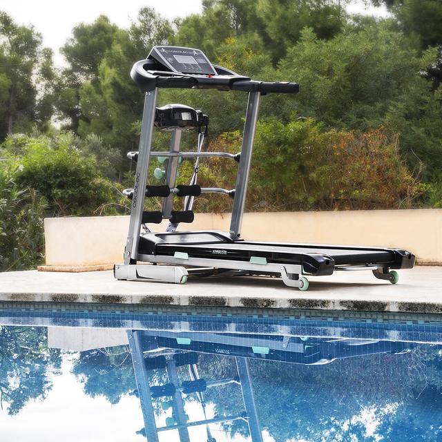 Cecotec Extreme Track Vibrator. Cinta De Correr Eléctrica Plegable Con 3 CV Cinturón De Masaje Mancuernas Sistema De Amortiguación Pantalla LCD Hasta 18 Km/h Peso Máximo 120 Kg Cinta De Correr Plegable Eléctrica