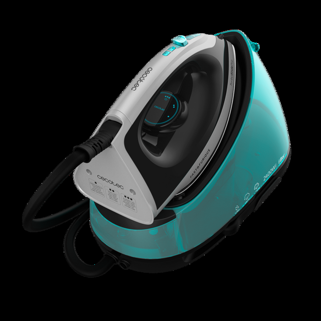 Cecotec Fast&Furious 8010 Vital. Centro De Planchado De 2400 W 6 Bares De Presión Suela Cerámica Ultradeslizante Turbo Slide 125 G/min Vapor Continuo Y 360 G/min Golpe De Vapor Sistema De Seguridad Centro De Planchado