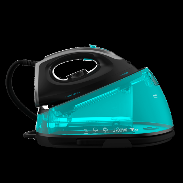 Cecotec Fast&Furious 8020 Force. Centro de Planchado de 2700 W 7 Bares de Presión Suela Cerámica Ultradeslizante Turbo Slide 135 g/min Vapor continuo y 380 g/min Golpe de vapor Sistema de seguridad Centro de planchado