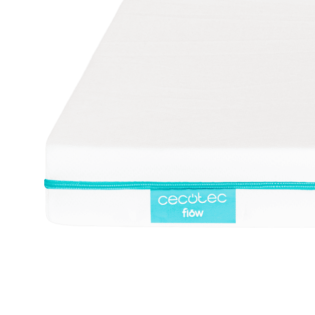 Cecotec Flow BabyDream Colchón Para Cuna De Bebé De 9 Cm De Altura Espuma De 25 Kg/m3 Funda Extraíble Con Cremallera Lavable Y Certificación Oeko-Tex®. Fabricado En España. Colchón Para Cuna De Bebé