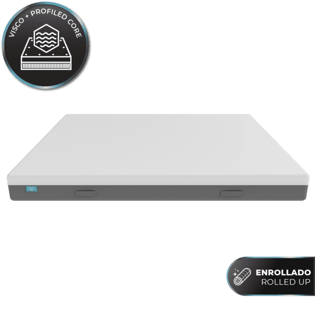 Cecotec Flow Original T 150x200 Colchón viscoelástico y enfundable de 25 cm de altura que combina 3 capas para una firmeza media-alta núcleo perfilado de espuma HRC2+ y tecnologías MorphoAdapt+ Fresh & EasyClean. Colchón vi