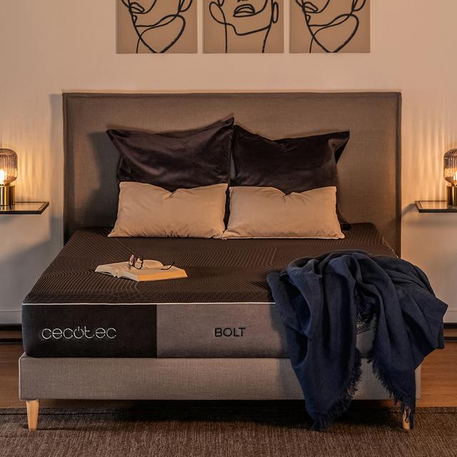 Cecotec Flow Select Bolt 90x190 Colchón Desenfundable Híbrido Multicapa De Núcleo De Muelles Ensacados AdaptCore Slim Y Espuma Viscoelástica ViscoVel45 Y EchoFlex 40 Colchón