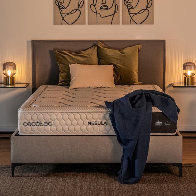 Cecotec Flow Select Nebula 200x200 Colchón Híbrido Multicapa De Núcleo De Muelles Ensacados AdaptCore Slim Y Viscoelástica MemoryLuxe Comfort 40 Colchón