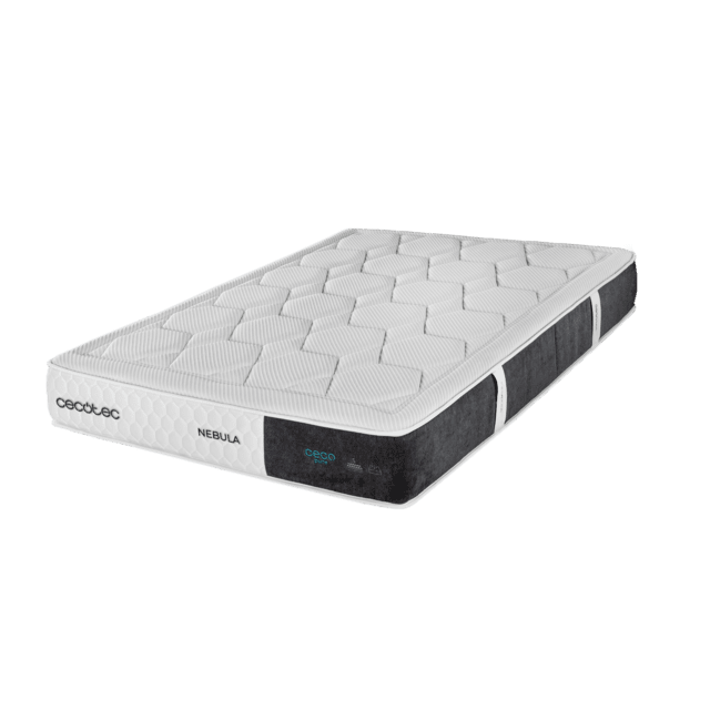 Cecotec Flow Select Nebula 200x200 Colchón híbrido multicapa de núcleo de muelles ensacados AdaptCore Slim y viscoelástica MemoryLuxe Comfort 40 Colchón