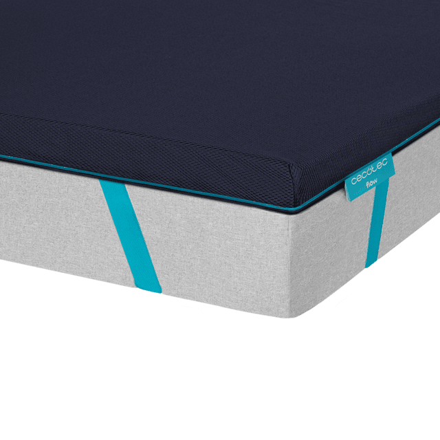 Cecotec Flow TopSerenity Topper De Viscoelástica 100% De 5 Cm De Altura Con Cuatro Correas Elásticas Antideslizantes Para Una Mejor Sujeción Y Funda Exterior Desenfundable Con Cremallera. Topper