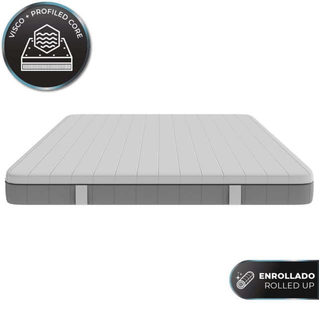 Cecotec Flow Two T 150x200 Colchón viscoelástico y enfundable de 21 cm de altura que combina 3 capas para una firmeza media-alta núcleo perfilado de espuma HRC+ y tecnologías MorphoAdapt SoftFresh & EasyClean. Colchón visco