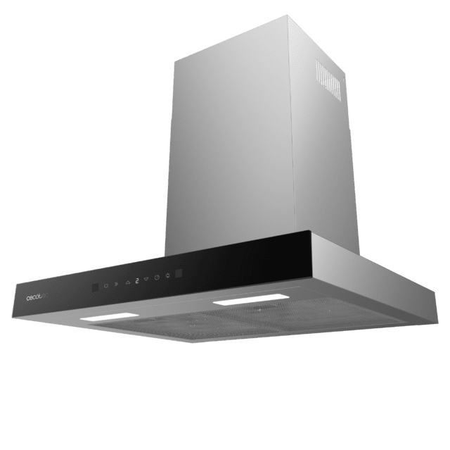 Cecotec Flux TT 605500 Glass Black A++ Campana T De 60cm De Ancho Acabado Frontal Cristal Negro Succión 550m3/h Motor 70W Clase A++ Control Táctil 3 Niveles De Potencia Booster Luz Filtro De Carbono Hand Movement Control Y Del