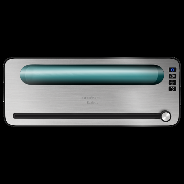 Cecotec FoodCare SealVac 120 SteelCut. Envasadora Al Vacío De 120 W Sistema De Envasado En 10 Seg Presión De Vacío De 0.75 Bar Acero Inox Sellado Silencioso 2 Modos Luz LED Admite Bolsas Genéricas Envasadora Al Vacío  