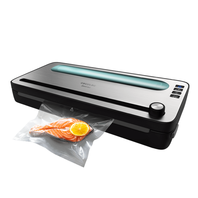 Cecotec FoodCare Sealvac 120 SteelCut M. Envasadora Al Vacío De 120 W Sistema De Envasado En 10 Seg Presión De Vacío De 0.75 Bar Acero Inox Sellado Silencioso 2 Modos Luz LED Admite Bolsas Genéricas Envasadora Al Vacío  