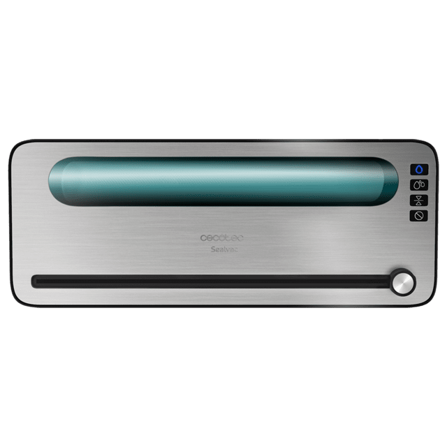 Cecotec FoodCare Sealvac 120 SteelCut M. Envasadora Al Vacío De 120 W Sistema De Envasado En 10 Seg Presión De Vacío De 0.75 Bar Acero Inox Sellado Silencioso 2 Modos Luz LED Admite Bolsas Genéricas Envasadora Al Vacío  
