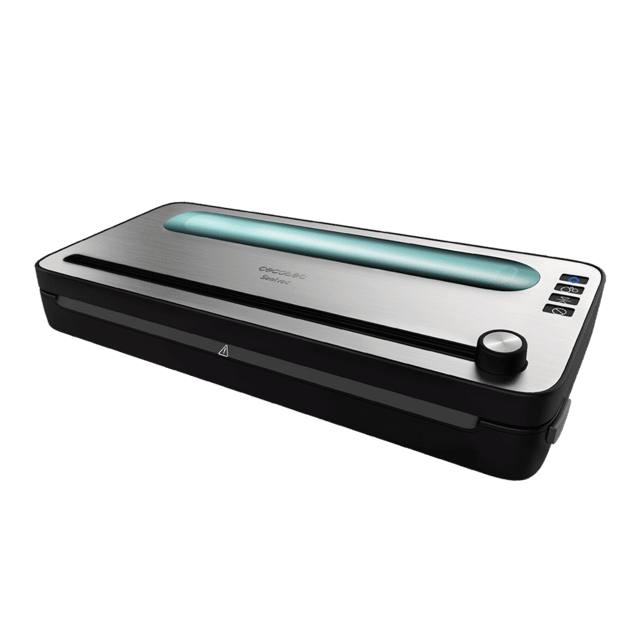 Cecotec FoodCare Sealvac 120 SteelCut M. Envasadora al Vacío de 120 W Sistema de envasado en 10 seg Presión de vacío de 0.75 Bar Acero Inox Sellado silencioso 2 Modos Luz LED Admite Bolsas genéricas Envasadora al vacío  