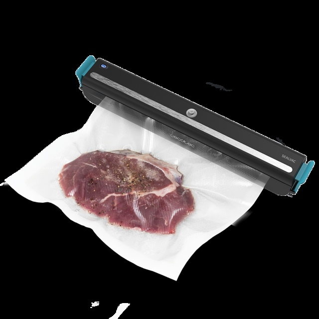 Cecotec FoodCare SealVac 600 Easy. Envasadora al vacío de 85 W Sistema de envasado en 10 Segundos Presión de vacío de 60 kPa 5 Bolsas de 20 x 30 cm Apta para Bolsas genéricas Envasadora al vacío doméstica  