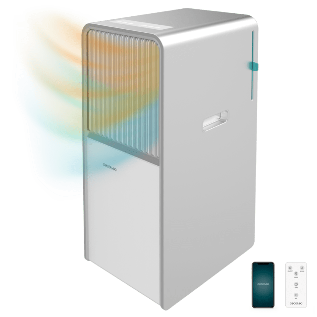 Cecotec ForceClima 12850 Style Heating Connected Aire acondicionado portátil de diseño de 12000 BTU con bomba de calor para usarlo todo el año y con control por wifi panel táctil y mando a distancia para un confort total. Ai