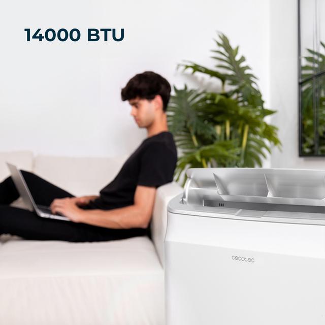 Cecotec ForceClima 14600 Soundless Heating Aire Acondicionado Portátil De 14000 BTU Con Bomba De Calor Y Tecnología Soundless Que Aporta Un Funcionamiento Más Silencioso. Incluye Mando A Distancia Para Controlar Sus 3 Velocid