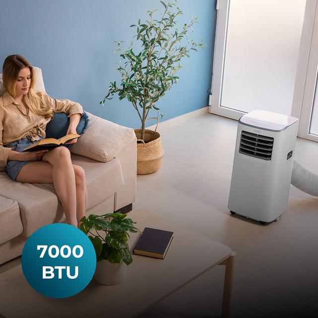 Cecotec ForceClima 7400 Soundless Touch Aire Acondicionado Portátil De 7000 BTU Con Tecnología Soundless Que Aporta Un Funcionamiento Más Silencioso Mando A Distancia Y Control Táctil Para Un Confort Total. Aire Acondicionad