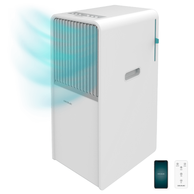 Cecotec ForceClima 7550 Style Connected Aire acondicionado portátil de diseño de 7000 BTU con control por wifi panel táctil y mando a distancia para un confort total. Aire acondicionado portátil