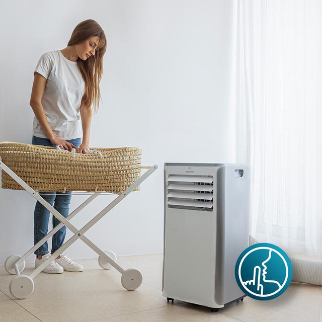 Cecotec ForceClima 9100 Soundless Aire Acondicionado Portátil De 9000 BTU Con Tecnología Soundless Que Aporta Un Funcionamiento Más Silencioso Y Mando A Distancia Para Un Confort Total. Aire Acondicionado Portátil