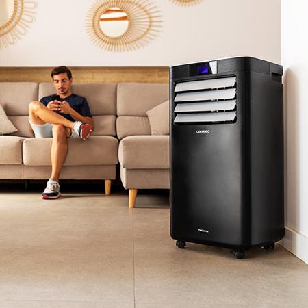 Cecotec ForceClima 9350 Connected Heating. Aire Acondicionado Portátil De 1000 W 9000 BTU Bomba De Calor Mando A Distancia Control Por Wifi 5 Modos 2 Velocidades Pantalla LED Cobertura 20 M2 Aire Acondicionado Portátil
