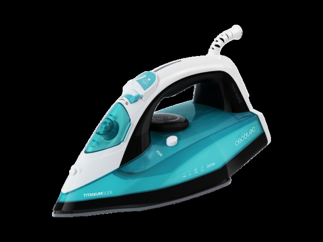 Cecotec ForceTitanium 450. Plancha Ropa Vapor de 2600 W Golpe de Vapor 180 g/min Suela TitaniumSlide Vapor Continuo 45 g/min Antical Antigoteo Autolimpieza 400 ml Plancha de vapor para rops