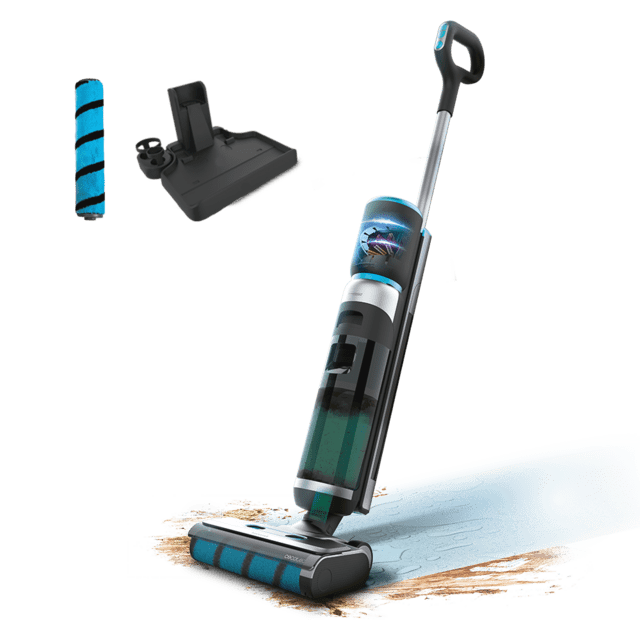 Cecotec FreeGo Wash&Vacuum Fregona Eléctrica Sin Cables De 200 W. Friega Y Aspira A La Vez. 35 Minutos De Autonomía. Rodillo Absorvente Wet Jalisco. Depósito De Agua Limpia De 700 Ml Y Agua Sucia De 700 Ml. Con 3 Modos: Eco T