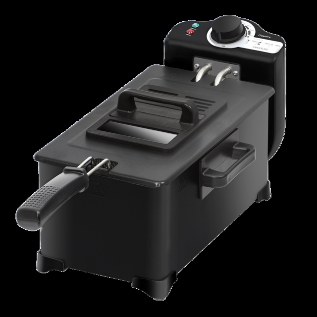 Cecotec Freidora CleanFry 3l. 2000 W Acero Inoxidable Filtro OilCleaner Que Mantiene El Aceite Limpio Lacada En Negro Y 3 Litros De Capacidad. Tapa Con Ventana Y Filtro Antiolores Freidora Eléctrica 3 Litros  