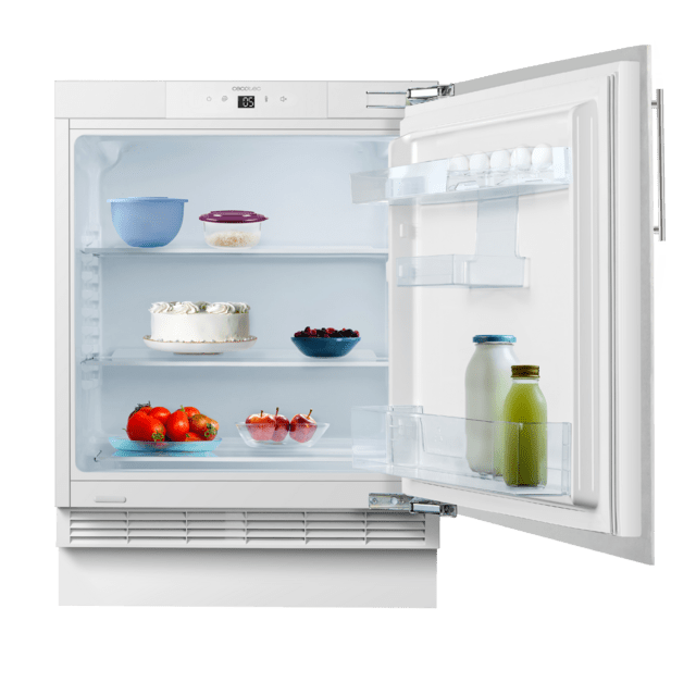 Cecotec Frigorifico Bolero CoolMarket TT BI 138 White E Mini Frigorífico Integrable De 138 Litros De Capacidad Clase E Display Touch Y Fast Cooling. Mini Frigorífico Integrable