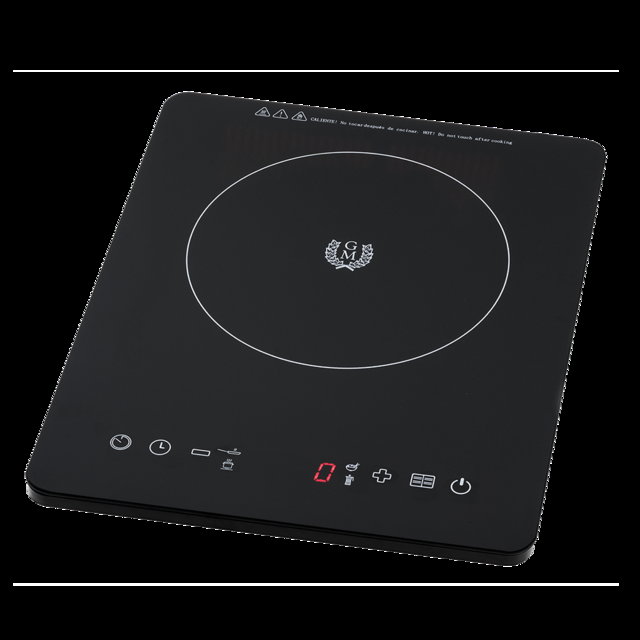 Cecotec Full Crystal. Placa de Inducción Portátil de 2000 W Control Táctil 10 niveles de Potencia Temporizador Programable 4 Menús preconfigurados para Sartenes hasta 20 cm Placa de inducción portátil 2000 W color negro