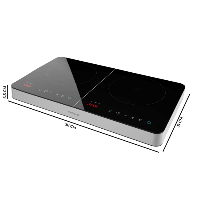 Cecotec Full Magma Double Placa De Inducción Digital Con Vidrio De Seguridad Control Táctil Y Programable Placa De Inducción