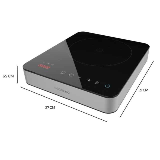 Cecotec Full Magma Single Placa De Inducción Digital Con Vidrio De Seguridad Control Táctil Y Programable Placa De Inducción