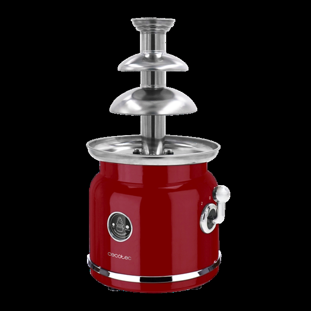 Cecotec Fun Chocolicious. Fuente De Chocolate Con Potencia 90 W Diseño Retro Torre De Acero Inoxidable 3 Niveles De Cascada Desmontable Piezas Aptas Para Lavavajillas Fuente De Chocolate