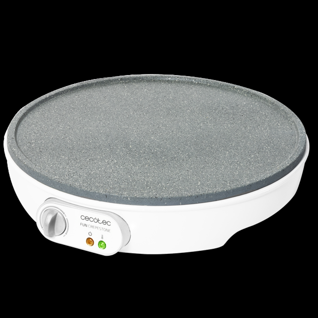Cecotec Fun Crepestone. Crepera Con 1000 W Placa Con Revestimiento Antiadherente RockStone Termostato Regulable Rodillo Esparcidor Y Espátula Incluidos Indicador Luminoso 30 5 Cm Crepera Eléctrica  
