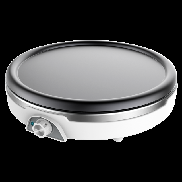 Cecotec Fun Crepestone XL INOX. Crepera Con 1350 W Acero Inoxidable Placa Con Revestimiento Antiadherente Y Extraíble Termostato Regulable Rodillo Y Espátula Incluidos 38 Cm Crepera Eléctrica