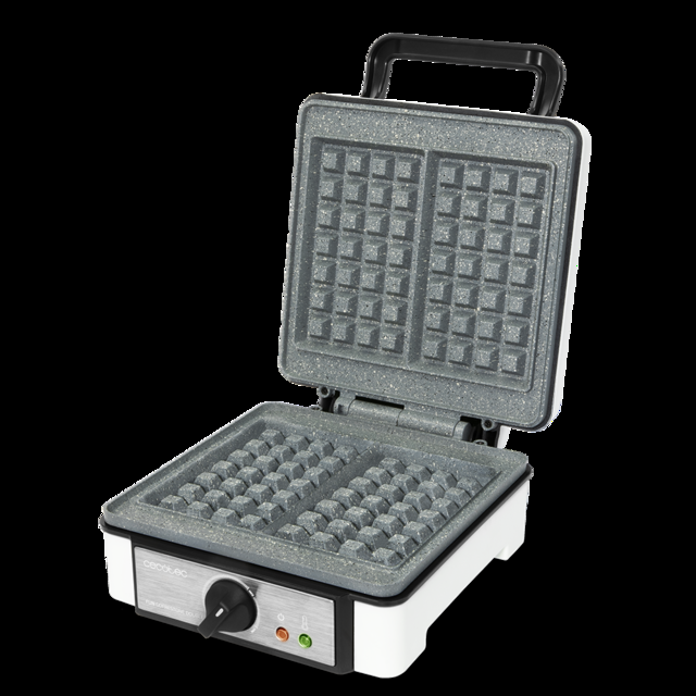 Cecotec Fun Gofrestone Double - Gofrera Revestimiento Antiadherente RockStone Termostato Regulable Gofres Gran Formato 1200 W Gofrera / Máquina De Gofres  