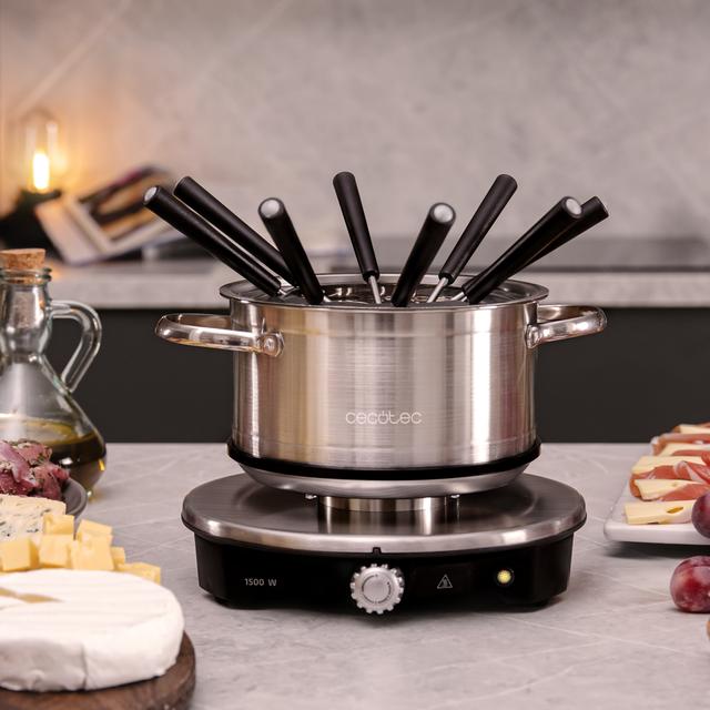 Cecotec Fun Gourmetfondue Advance Fondue Eléctrica De Queso Chocolate Y Aceite Con 1500 W Y 8 Tenedores. Fondue Eléctrica 