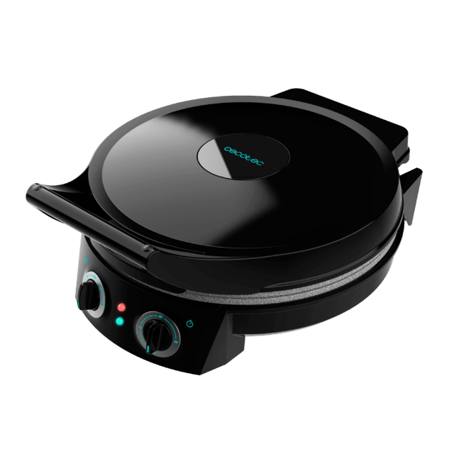 Cecotec Fun Pizza&Co M. Horno Eléctrico para Pizza con 1800 W Grill Temporizador 30min Revestimiento Rockstone Temperatura regulable Apertura 180º con dos placas Horno para pizza