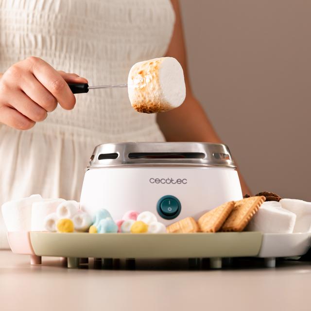 Cecotec Fun&Sugar Marshmallow Máquina Para Calentar Marhsmallows S'more Con 270 W De Potencia Y 2 Tenedores De Metal. Máquina Para Calentar Marhsmallows
