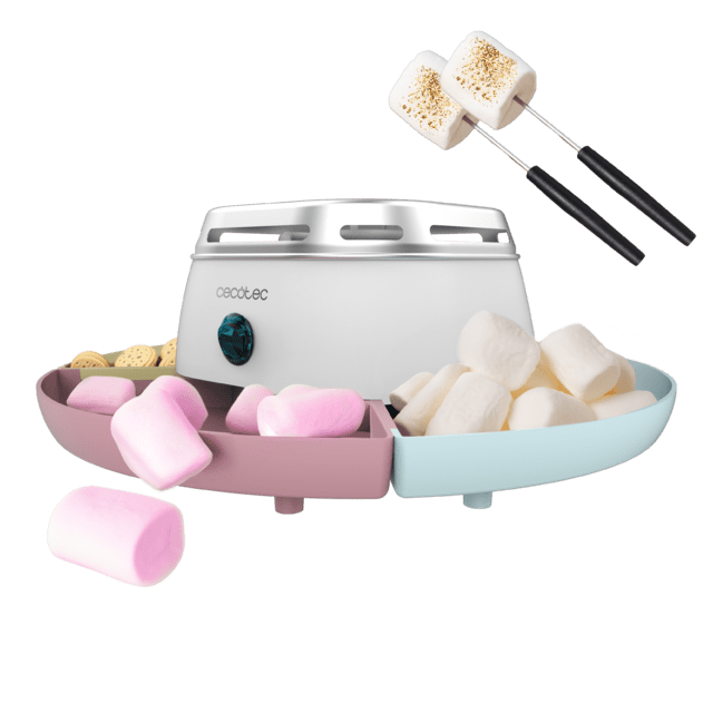 Cecotec Fun&Sugar Marshmallow Máquina para calentar marhsmallows S'more con 270 W de potencia y 2 tenedores de metal. Máquina para calentar marhsmallows