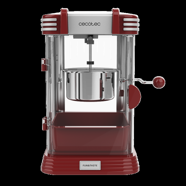 Cecotec Fun&Taste P’Corn Classic. Palomitero Eléctrico Con 300 W Diseño Retro Olla De Acero Inoxidable De 500 Ml Bandeja Extraíble Potencia 300 W Luz Interior Cuchara Dosificadora Palomitero / Máquina De Palomitas