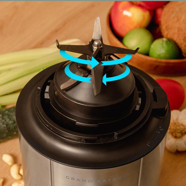 Cecotec Grand Katana 2700MAX Total Destroy B Batidora De Vaso Con 2700 W De Potencia Máxima. Potencia Nominal 1800W Y Máx 2700W. Tecnología Contrarrotante TotalDestroy Cuchilla De 8 Hojas Con Recubrimiento De Titanio Negro Y