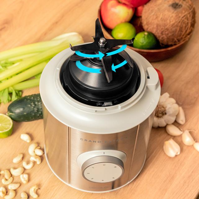 Cecotec Grand Katana 2700MAX Total Destroy W Batidora De Vaso Con 2700 W De Potencia Máxima. Potencia Nominal 1800W Y Máx 2700W. Tecnología Contrarrotante TotalDestroy Cuchilla De 8 Hojas Con Recubrimiento De Titanio Negro Y