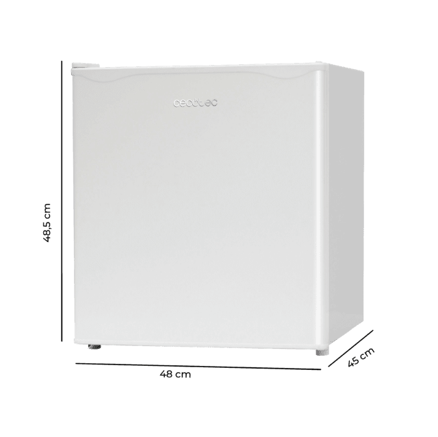 Cecotec GrandCooler 20000 L SilentCompress White E Mini Frigorífico Blanco Capacidad De 46 Litros 48 Cm De Ancho Y 48 7 Cm De Alto Puerta Reversible Funcionamiento Cíclico Clase Energética E Mini Frigorífico