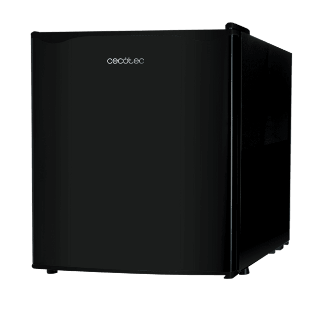 Cecotec GrandCooler 20000 SilentCompress Black E Mini Frigorífico Negro Compartimento Congelador Interior Capacidad De 46 Litros 48 7 De Ancho Y 48 Cm De Alto Puerta Reversible Funcionamiento Cíclico Clase Energética E Mini F