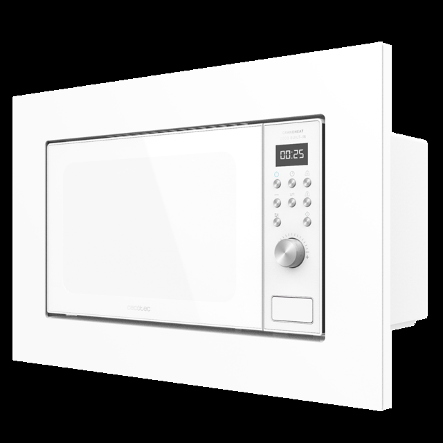 Cecotec GrandHeat 2000 Built-In White. Microondas Encastrable Digital De 700W Integrable 20l Grill 9 Funciones Preconfiguradas Quick Start Diseño Elegante Microondas Encastrable 20 Litros